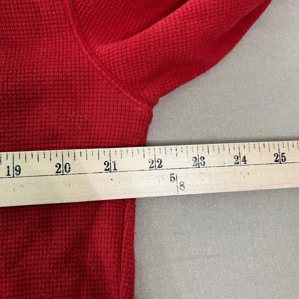 Polo Ralph Lauren Shirt Mens Size XL‎ Red Waffle Knit Long Sleeve Thermal V-Neck